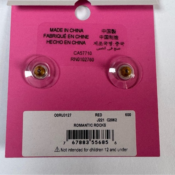 Kate Spade Romantic Rocks Earrings with Red Accents - Picture 3 of 3